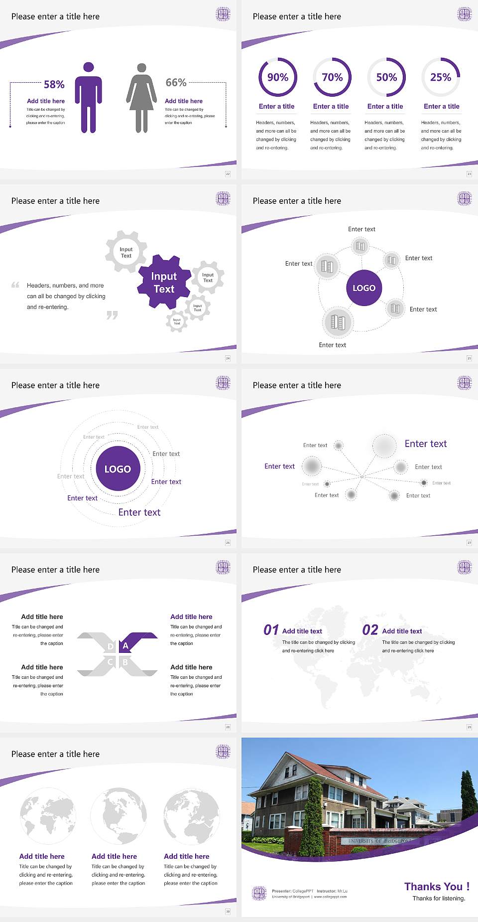 University of Bridgeport Course/Courseware Creation PPT Template4:3 ratio PPT effect preview image4