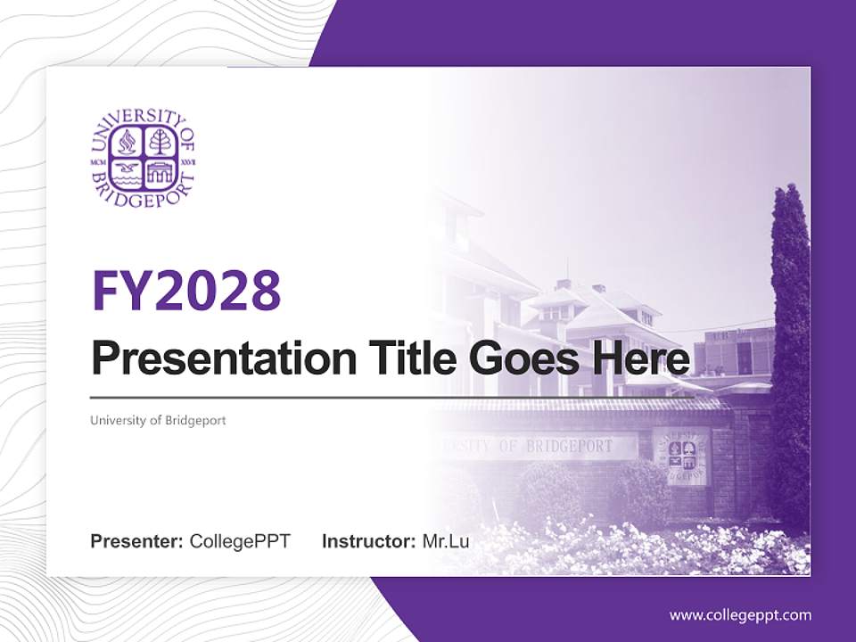 University of Bridgeport Academic Presentation/Research Findings Report PPT Template4:3 ratio PPT effect preview image5