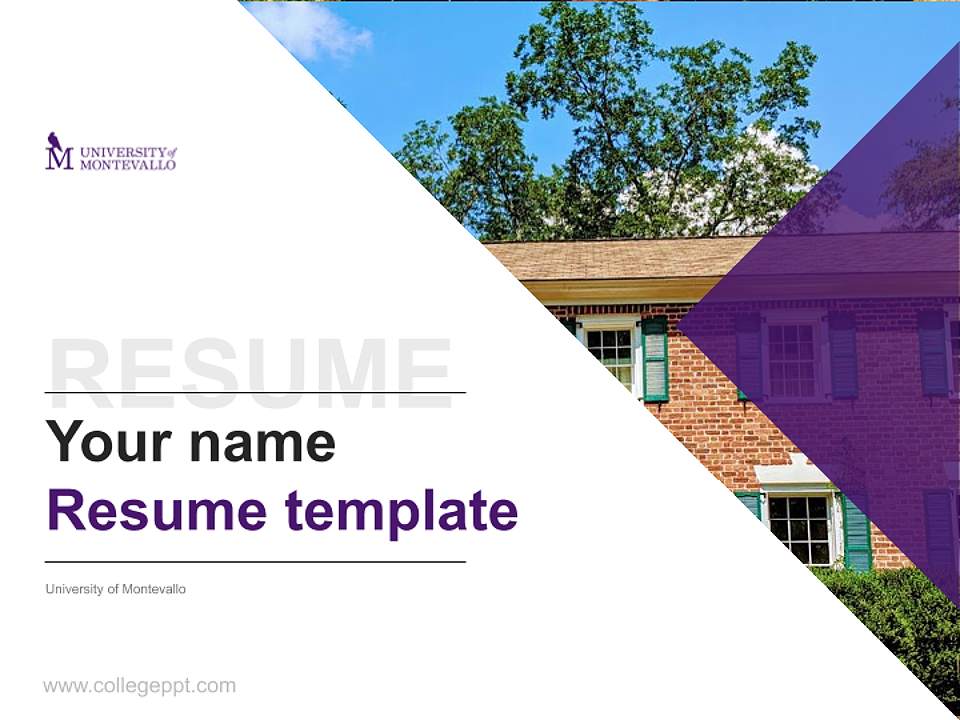 University of Montevallo Resume PPT Template4:3 ratio PPT effect preview image5