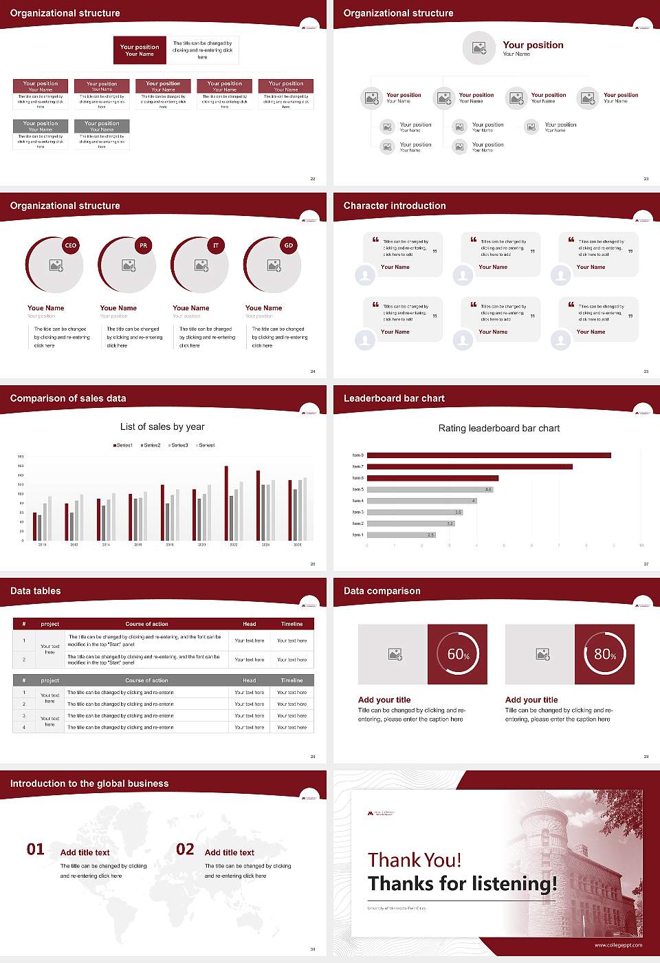 University of Minnesota-Twin Cities Academic Presentation/Research Findings Report PPT Template16:9 ratio PPT effect preview image4