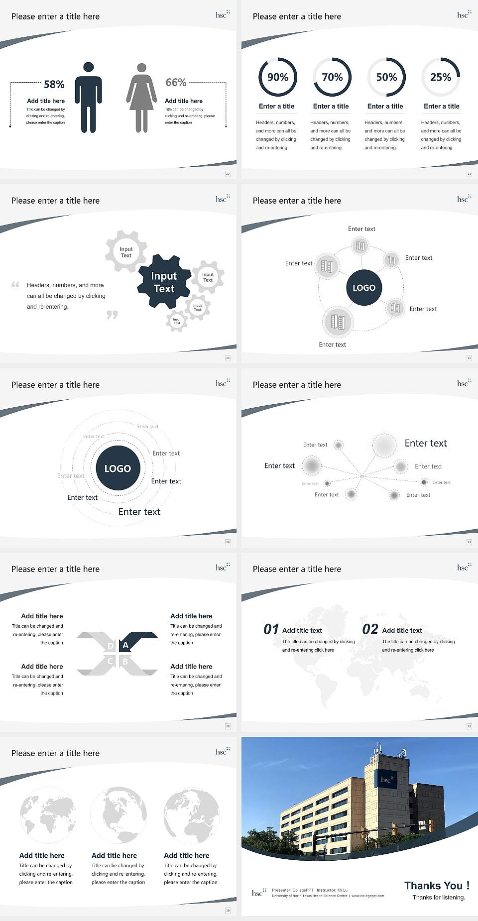 University of North Texas Health Science Center Course/Courseware Creation PPT Template4:3 ratio PPT effect preview image4