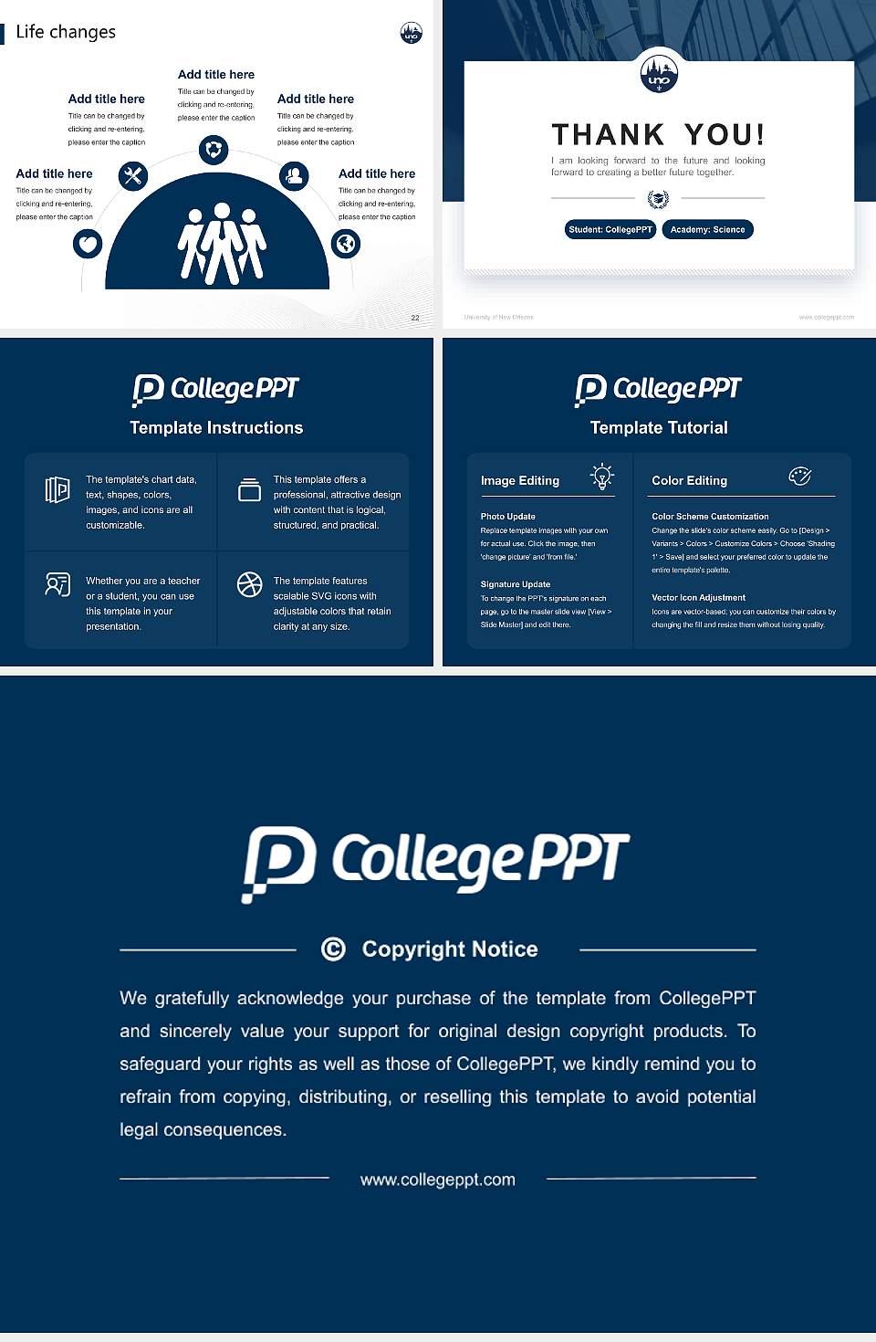 University of New Orleans National Scholarship Defense PPT Template4:3 ratio PPT effect preview image4