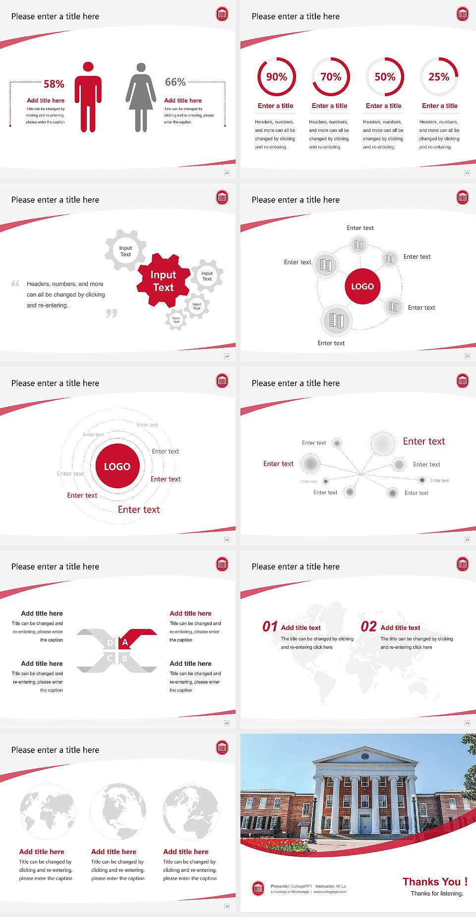 University of Mississippi Course/Courseware Creation PPT Template4:3 ratio PPT effect preview image4