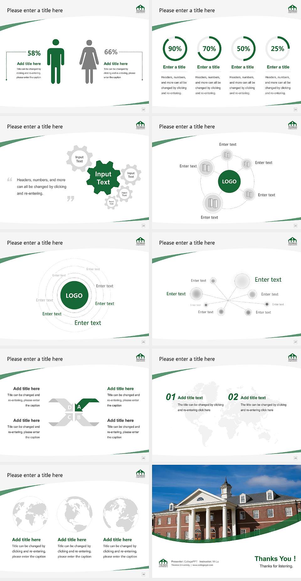 Thomas University Course/Courseware Creation PPT Template4:3 ratio PPT effect preview image4