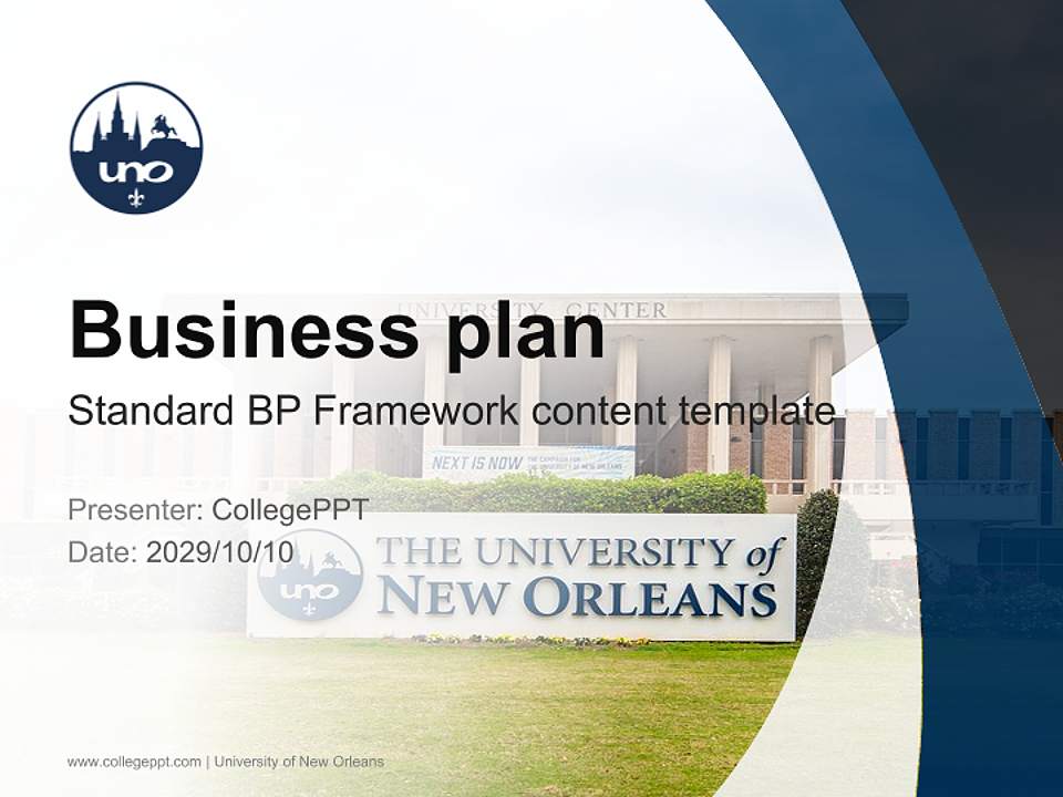 University of New Orleans Competition/Entrepreneurship Contest PPT Template4:3 ratio PPT effect preview image9