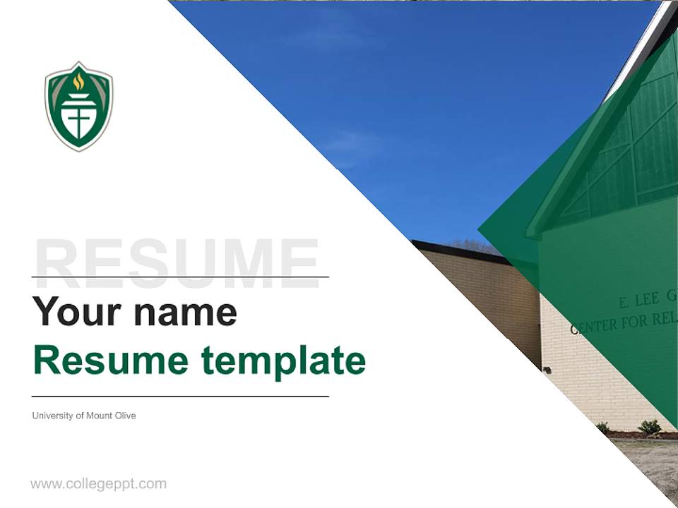 University of Mount Olive Resume PPT Template4:3 ratio PPT effect preview image5