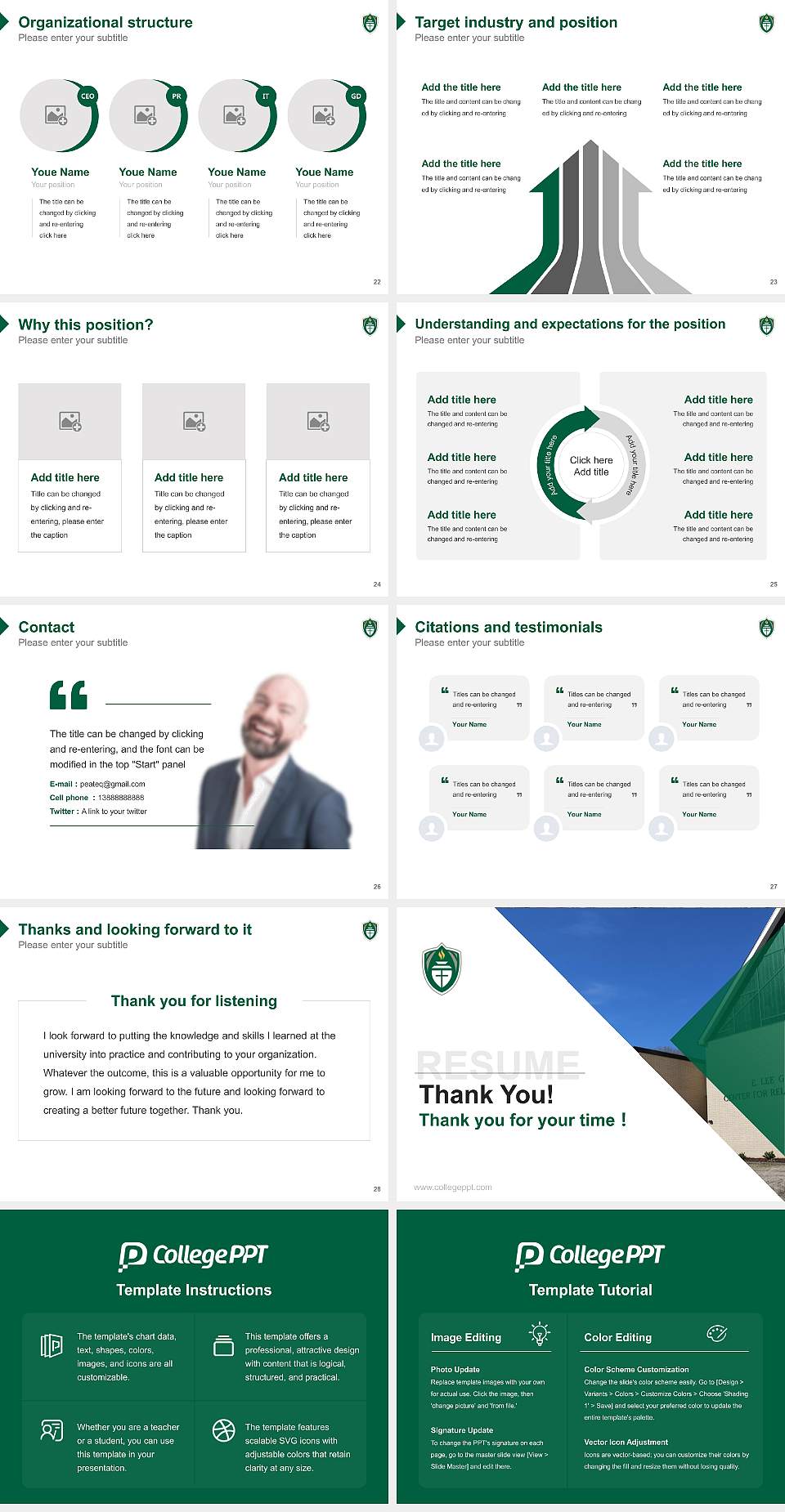 University of Mount Olive Resume PPT Template4:3 ratio PPT effect preview image4