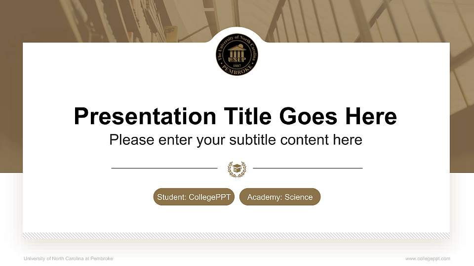 University of North Carolina at Pembroke National Scholarship Defense PPT Template16:9 ratio PPT effect preview image