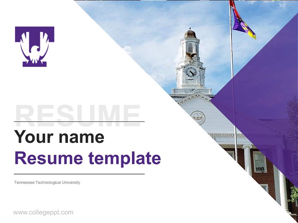 Tennessee Technological University Resume PPT Template4:3 ratio PPT effect preview image5