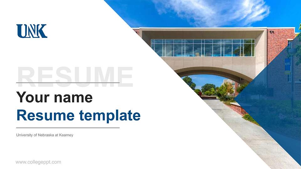 University of Nebraska at Kearney Resume PPT Template16:9 ratio PPT effect preview image