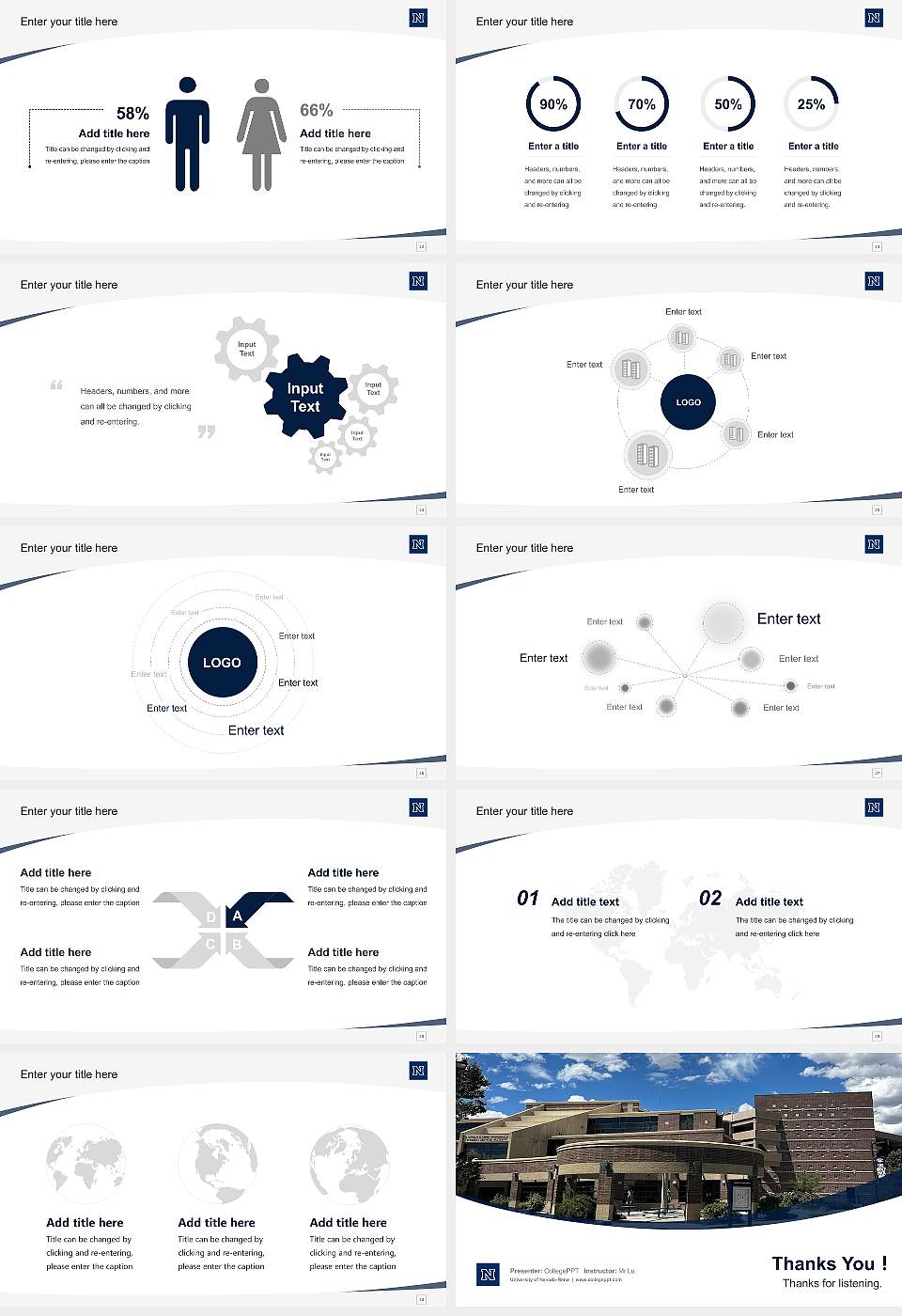 University of Nevada-Reno Course/Courseware Creation PPT Template16:9 ratio PPT effect preview image4