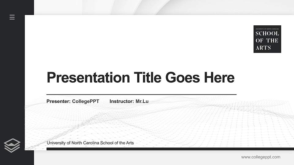 University of North Carolina School of the Arts Thesis Proposal/Graduation Defense PPT Template16:9 ratio PPT effect preview image