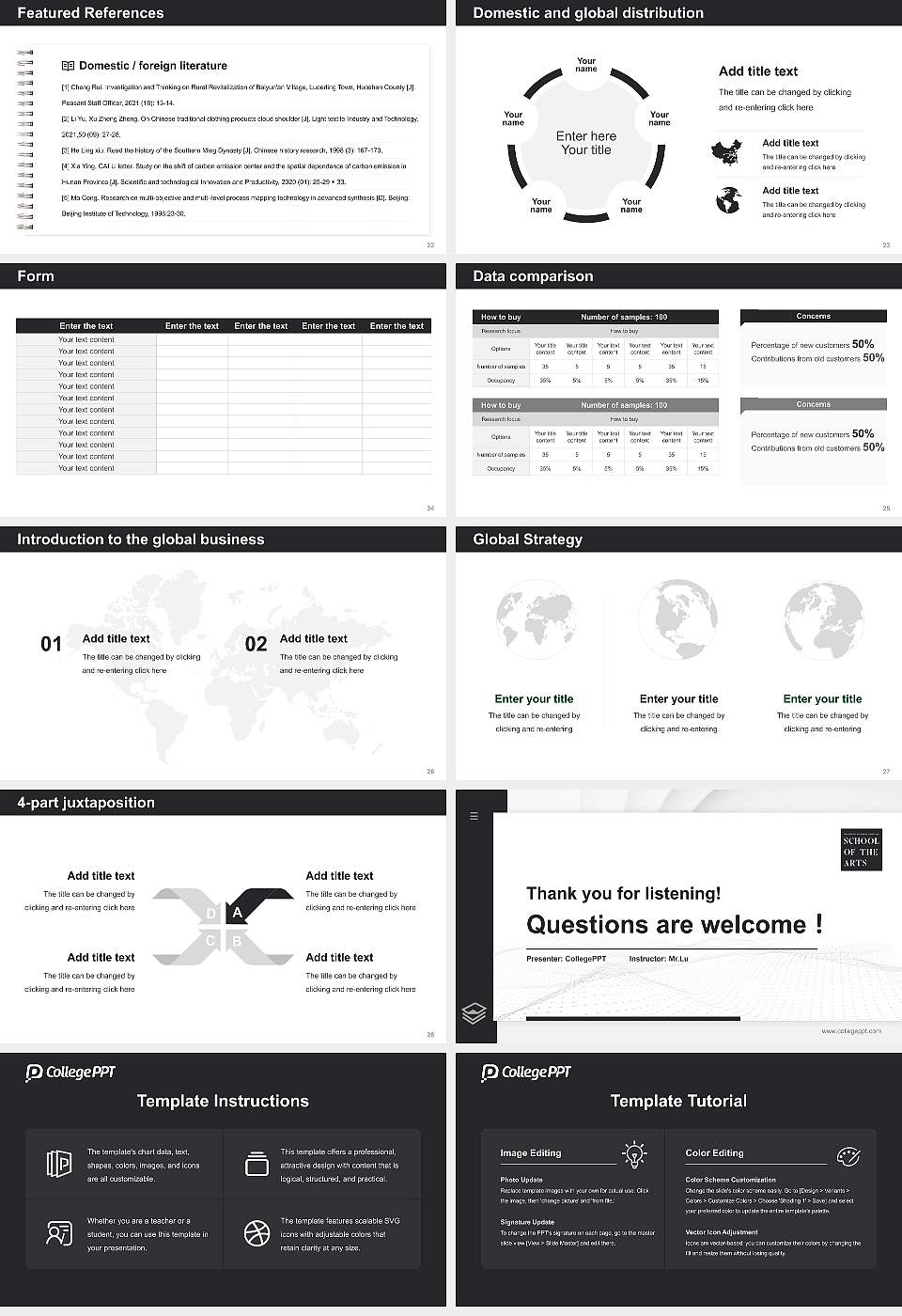 University of North Carolina School of the Arts Thesis Proposal/Graduation Defense PPT Template16:9 ratio PPT effect preview image4
