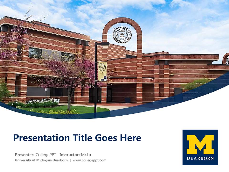 University of Michigan-Dearborn Course/Courseware Creation PPT Template4:3 ratio PPT effect preview image5