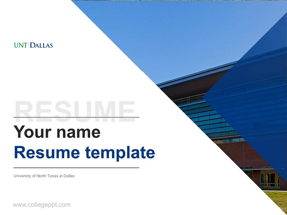 University of North Texas at Dallas Resume PPT Template4:3 ratio PPT effect preview image5