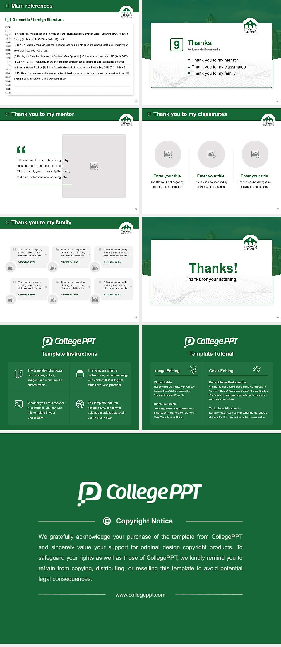 Thomas University Graduation Thesis Defense PPT Template4:3 ratio PPT effect preview image7
