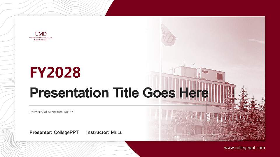 University of Minnesota-Duluth Academic Presentation/Research Findings Report PPT Template16:9 ratio PPT effect preview image