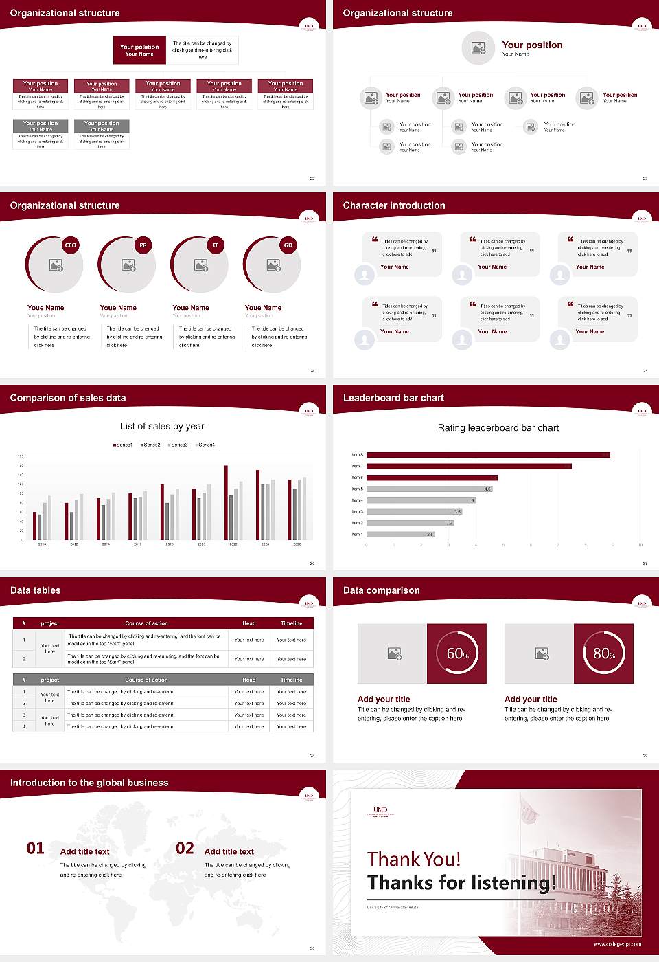 University of Minnesota-Duluth Academic Presentation/Research Findings Report PPT Template16:9 ratio PPT effect preview image4