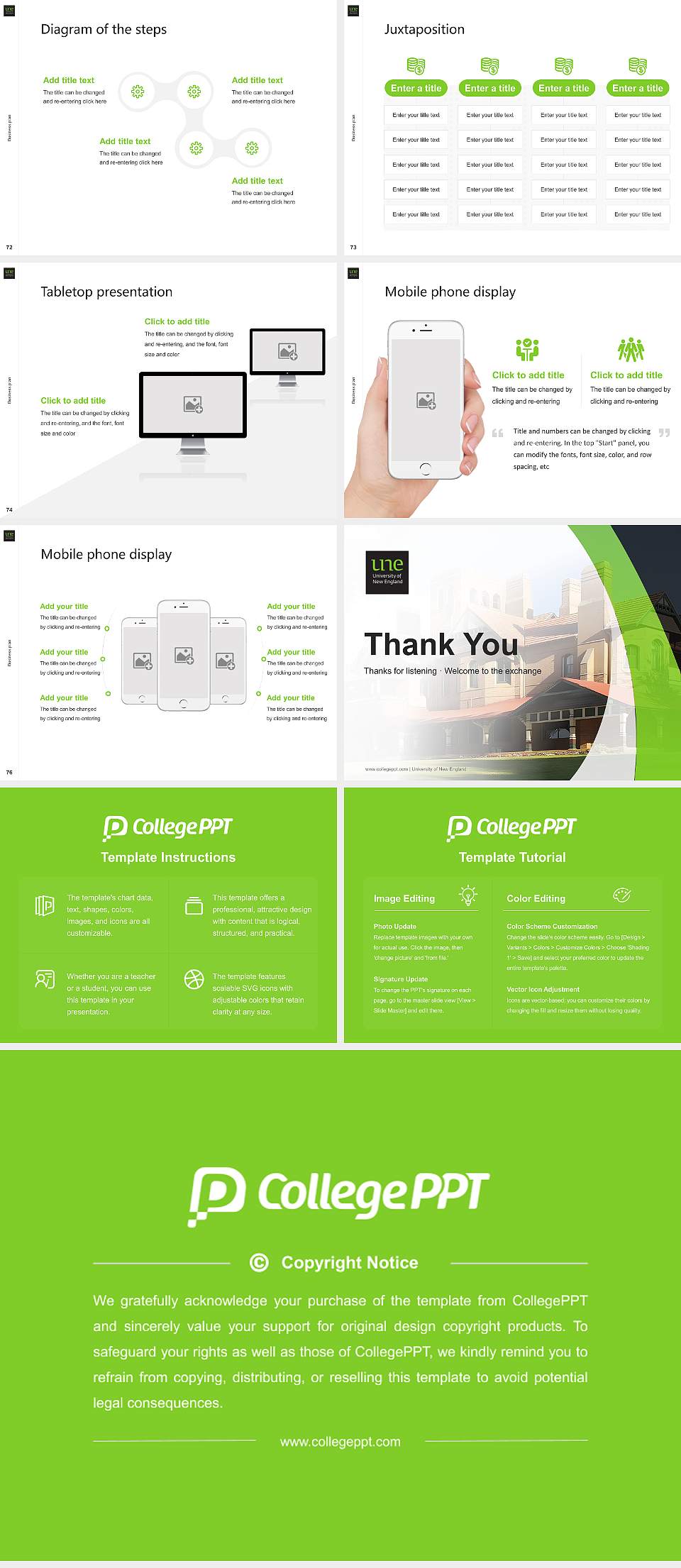 University of New England Competition/Entrepreneurship Contest PPT Template4:3 ratio PPT effect preview image9