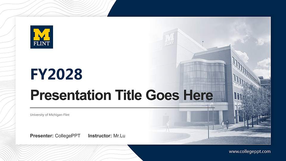 University of Michigan-Flint Academic Presentation/Research Findings Report PPT Template16:9 ratio PPT effect preview image