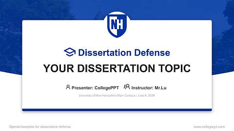 University of New Hampshire-Main Campus Graduation Thesis Defense PPT Template