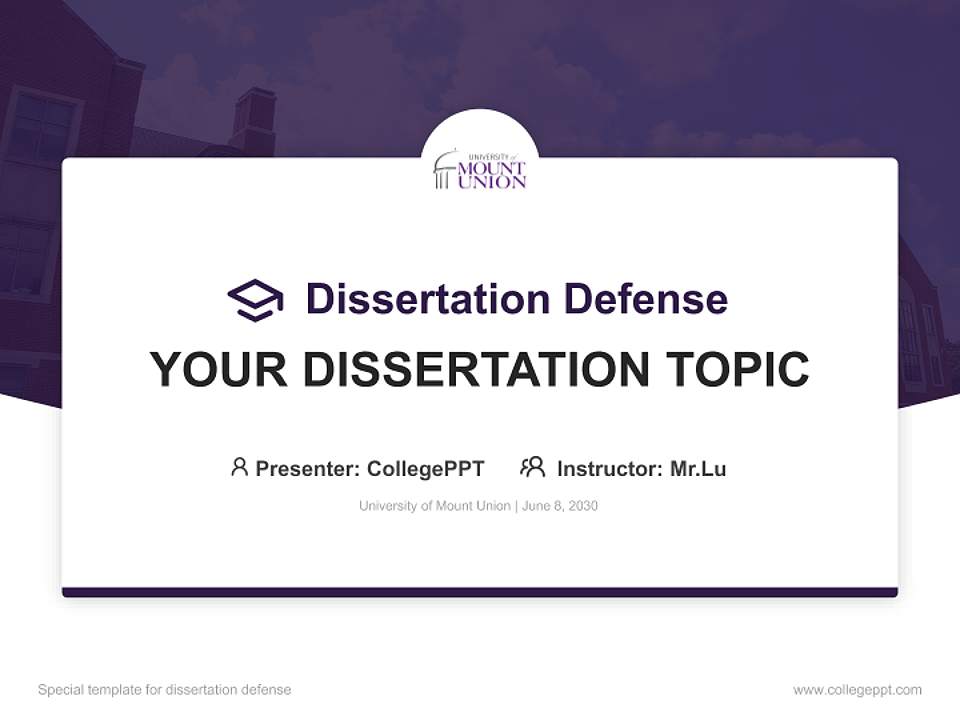 University of Mount Union Graduation Thesis Defense PPT Template4:3 ratio PPT effect preview image7