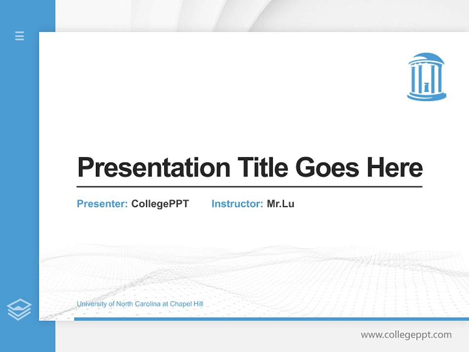 University of North Carolina at Chapel Hill Thesis Proposal/Graduation Defense PPT Template4:3 ratio PPT effect preview image5