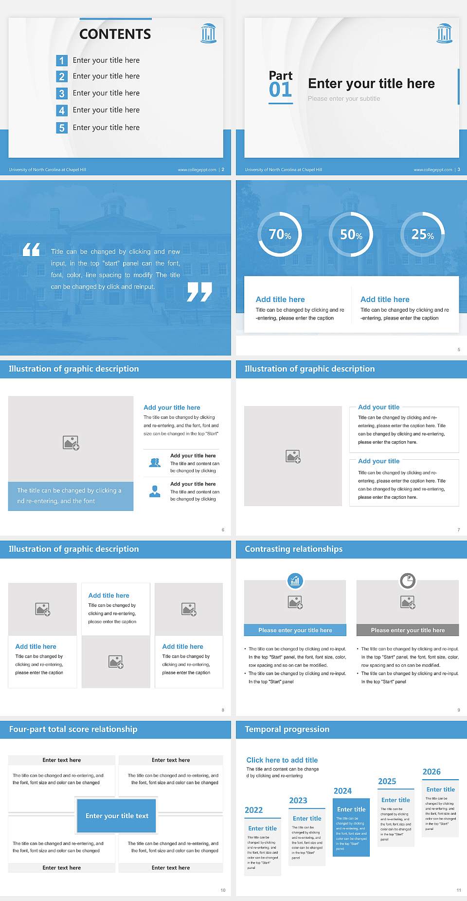 University of North Carolina at Chapel Hill Thesis Proposal/Graduation Defense PPT Template4:3 ratio PPT effect preview image2