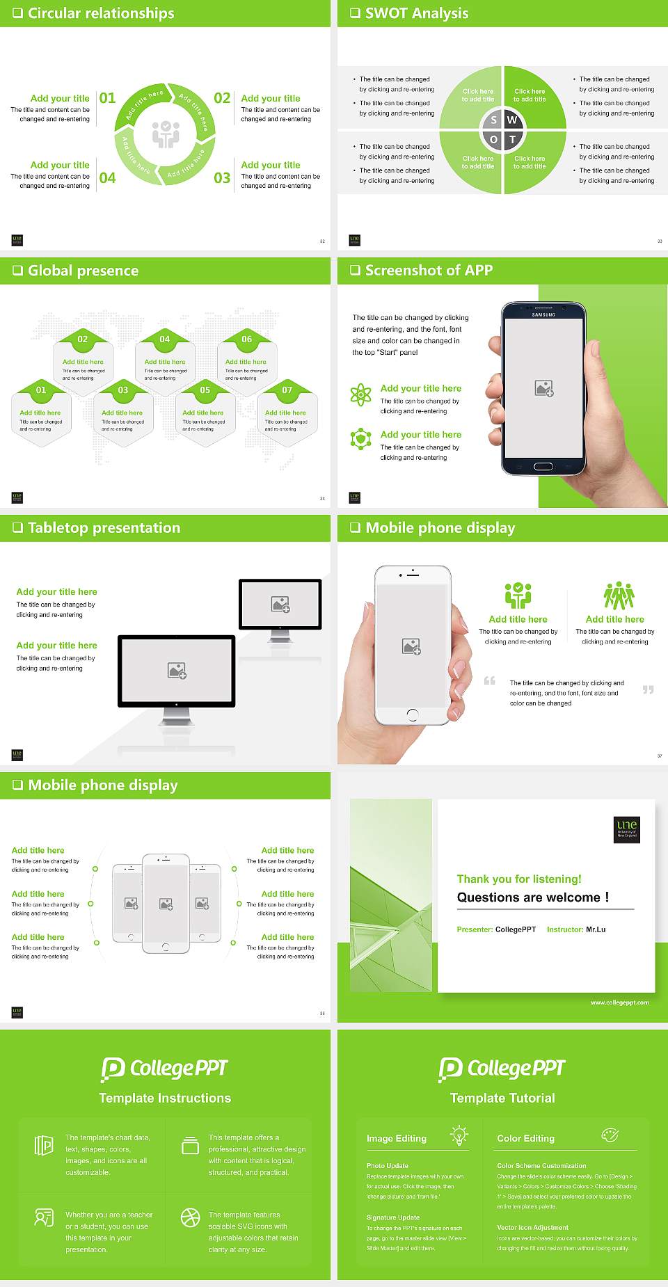 University of New England General Purpose PPT Template4:3 ratio PPT effect preview image5