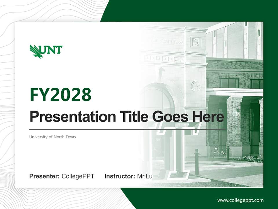 University of North Texas Academic Presentation/Research Findings Report PPT Template4:3 ratio PPT effect preview image5