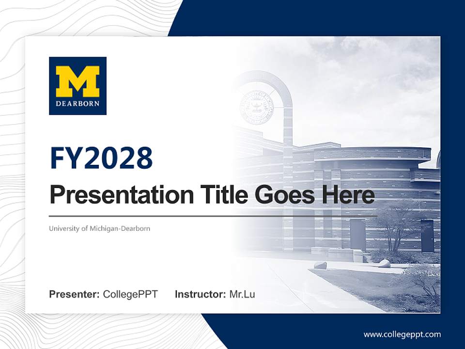 University of Michigan-Dearborn Academic Presentation/Research Findings Report PPT Template4:3 ratio PPT effect preview image5