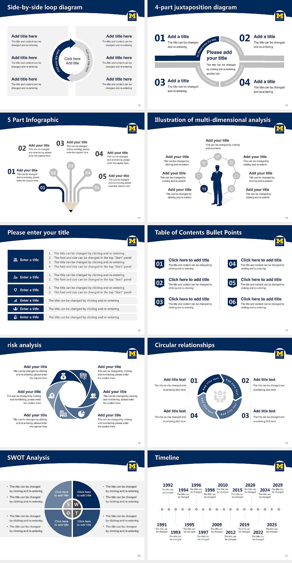 University of Michigan-Dearborn Academic Presentation/Research Findings Report PPT Template4:3 ratio PPT effect preview image3