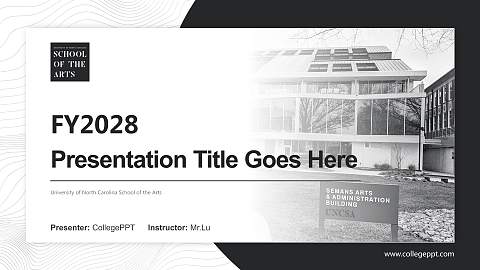 University of North Carolina School of the Arts Academic Presentation/Research Findings Report PPT Template