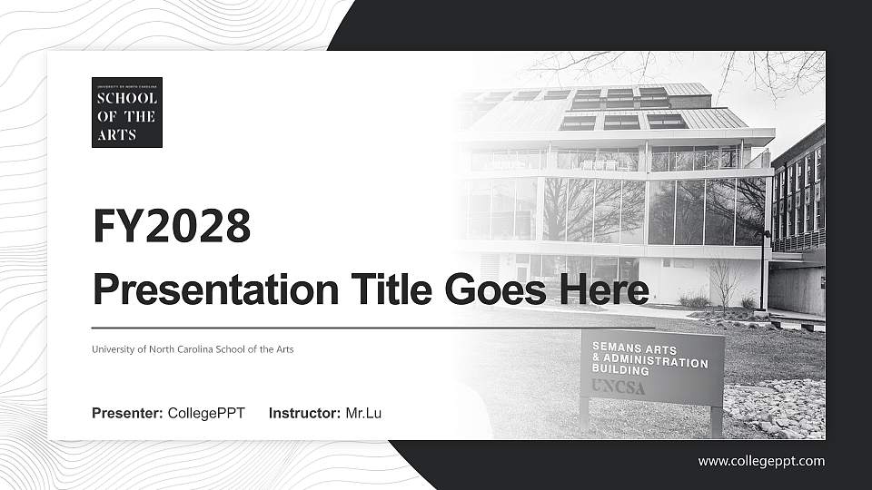 University of North Carolina School of the Arts Academic Presentation/Research Findings Report PPT Template16:9 ratio PPT effect preview image