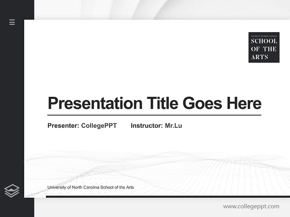 University of North Carolina School of the Arts Thesis Proposal/Graduation Defense PPT Template4:3 ratio PPT effect preview image5