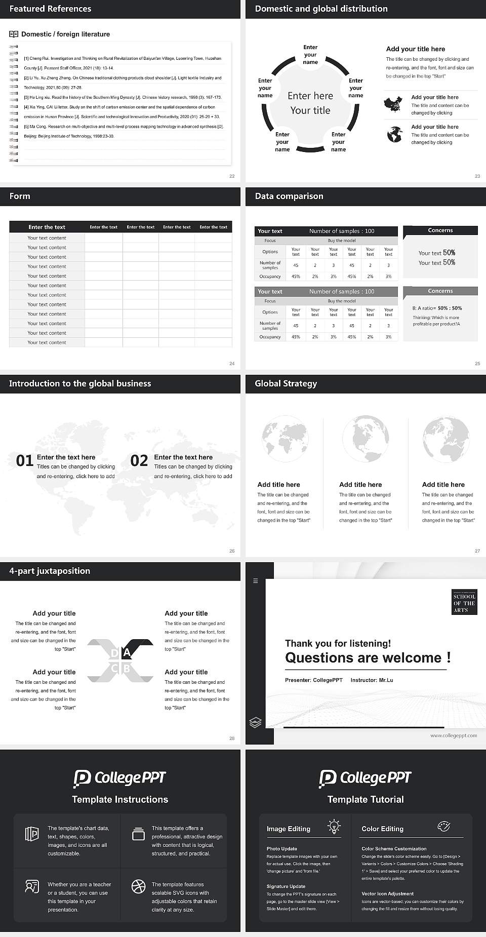 University of North Carolina School of the Arts Thesis Proposal/Graduation Defense PPT Template4:3 ratio PPT effect preview image4