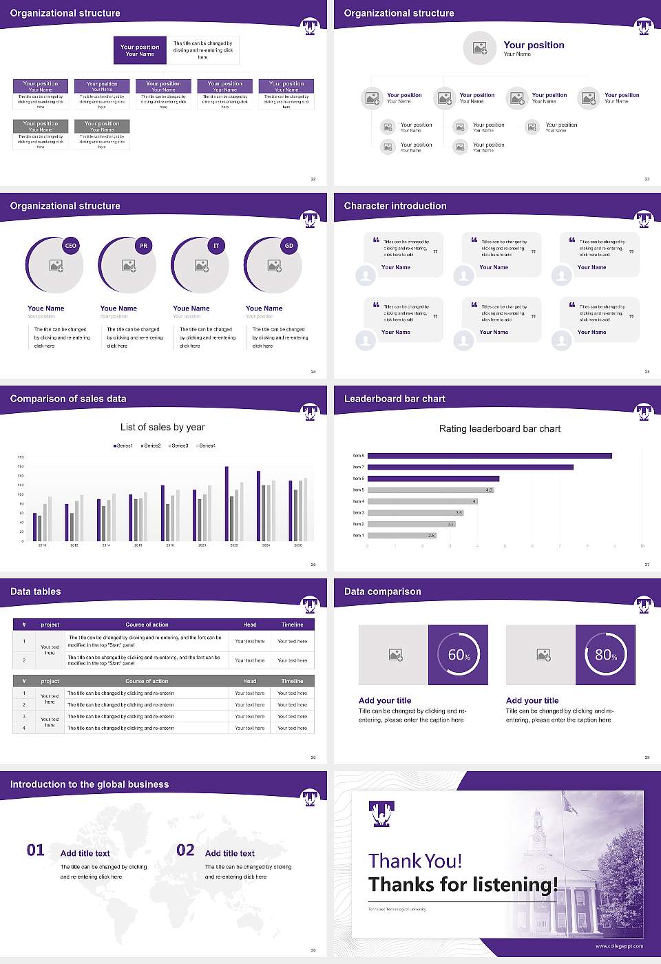 Tennessee Technological University Academic Presentation/Research Findings Report PPT Template16:9 ratio PPT effect preview image4