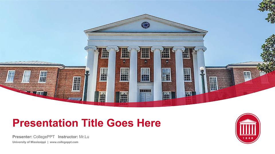 University of Mississippi Course/Courseware Creation PPT Template16:9 ratio PPT effect preview image