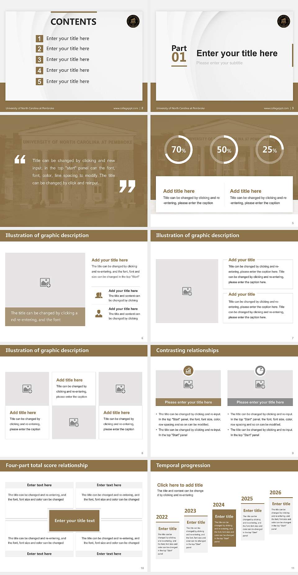 University of North Carolina at Pembroke Thesis Proposal/Graduation Defense PPT Template4:3 ratio PPT effect preview image2