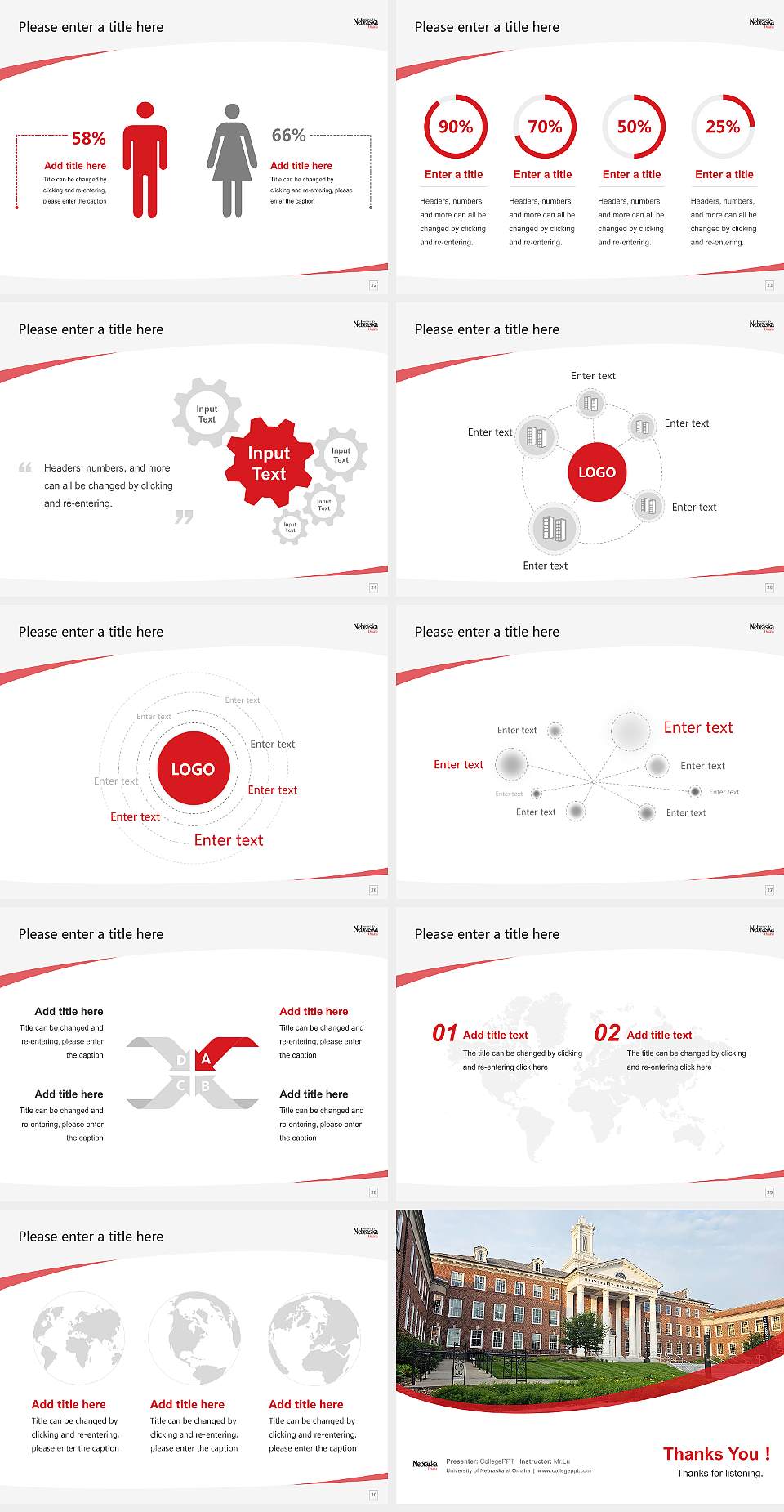 University of Nebraska at Omaha Course/Courseware Creation PPT Template4:3 ratio PPT effect preview image4