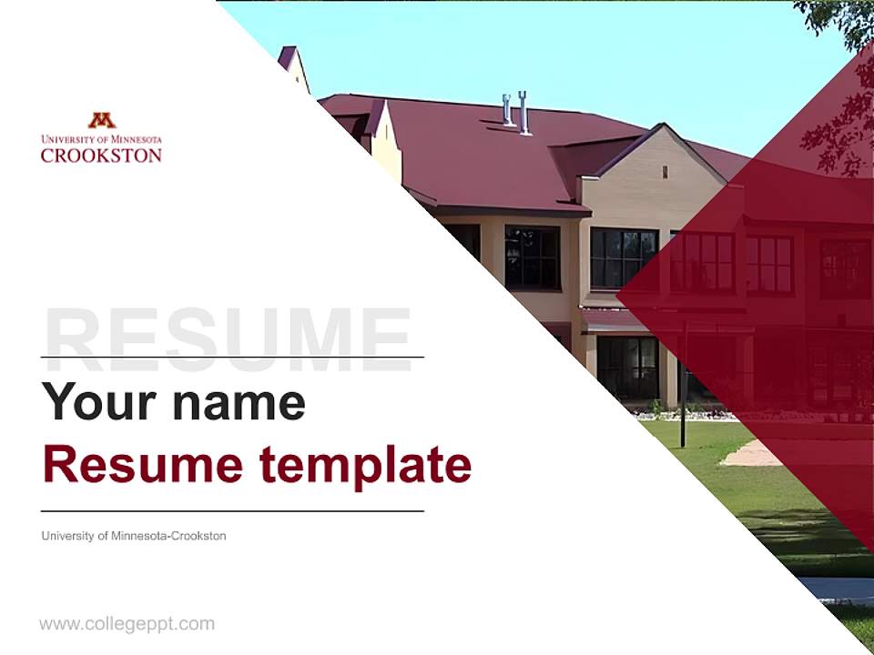 University of Minnesota-Crookston Resume PPT Template4:3 ratio PPT effect preview image5