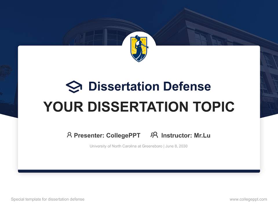 University of North Carolina at Greensboro Graduation Thesis Defense PPT Template4:3 ratio PPT effect preview image7