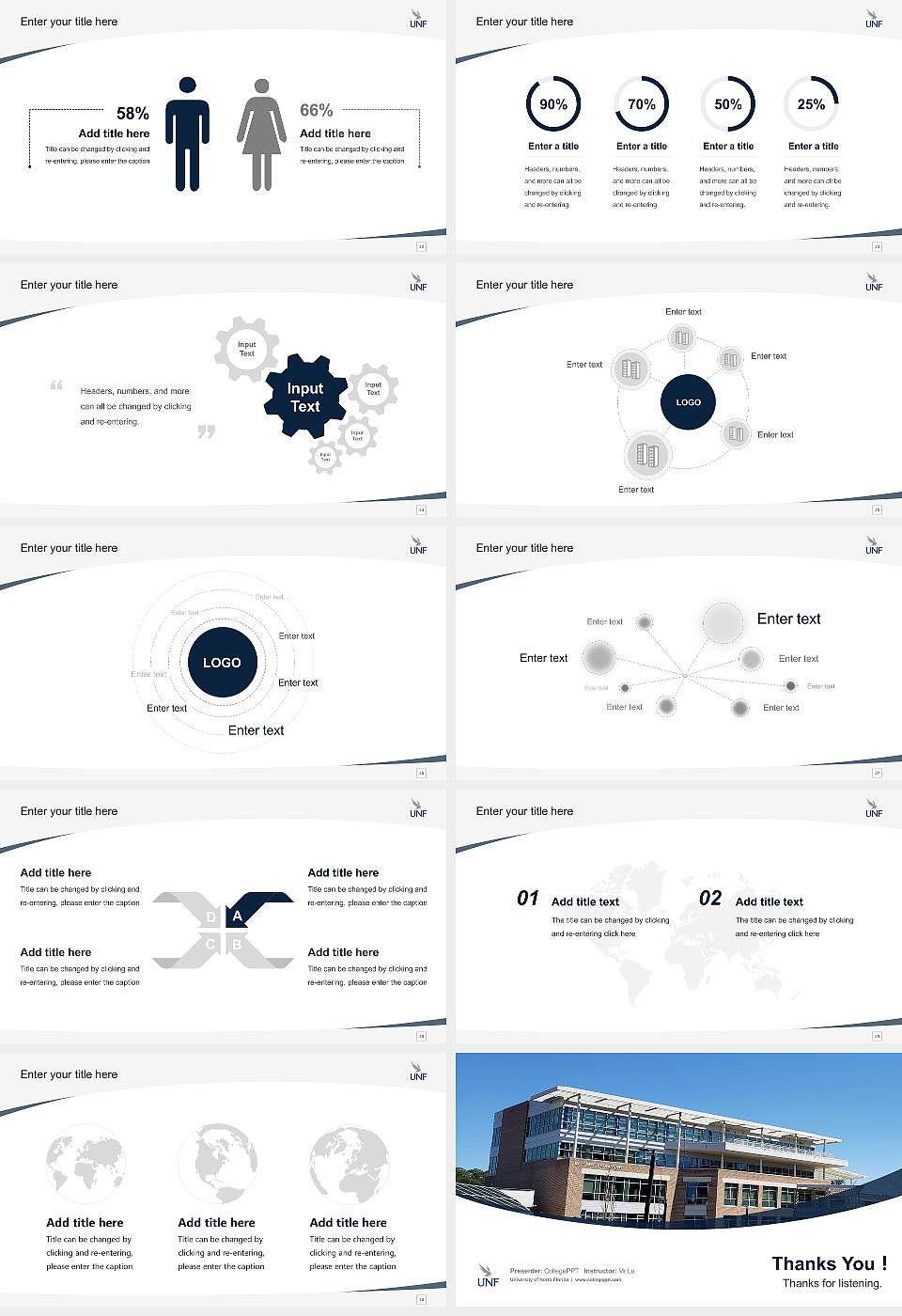 University of North Florida Course/Courseware Creation PPT Template16:9 ratio PPT effect preview image4