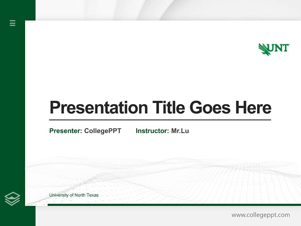 University of North Texas Thesis Proposal/Graduation Defense PPT Template4:3 ratio PPT effect preview image5