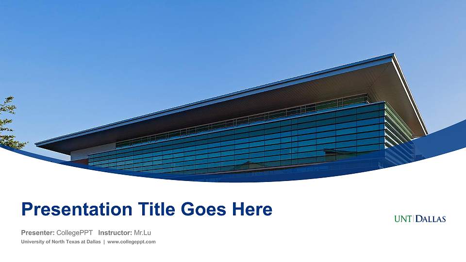 University of North Texas at Dallas Course/Courseware Creation PPT Template16:9 ratio PPT effect preview image