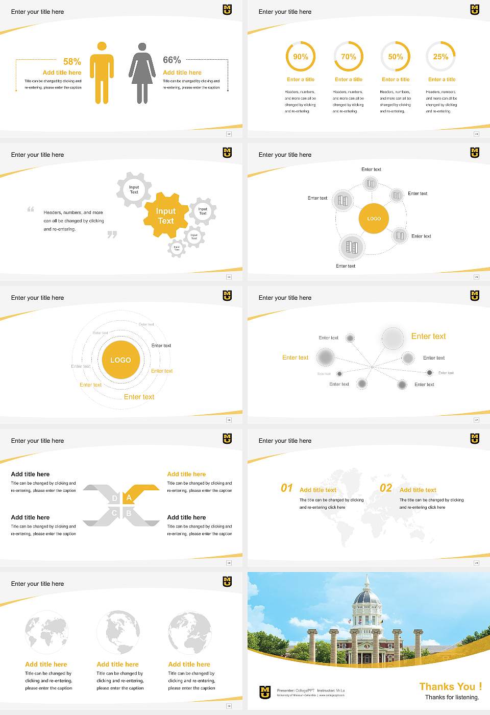 University of Missouri-Columbia Course/Courseware Creation PPT Template16:9 ratio PPT effect preview image4