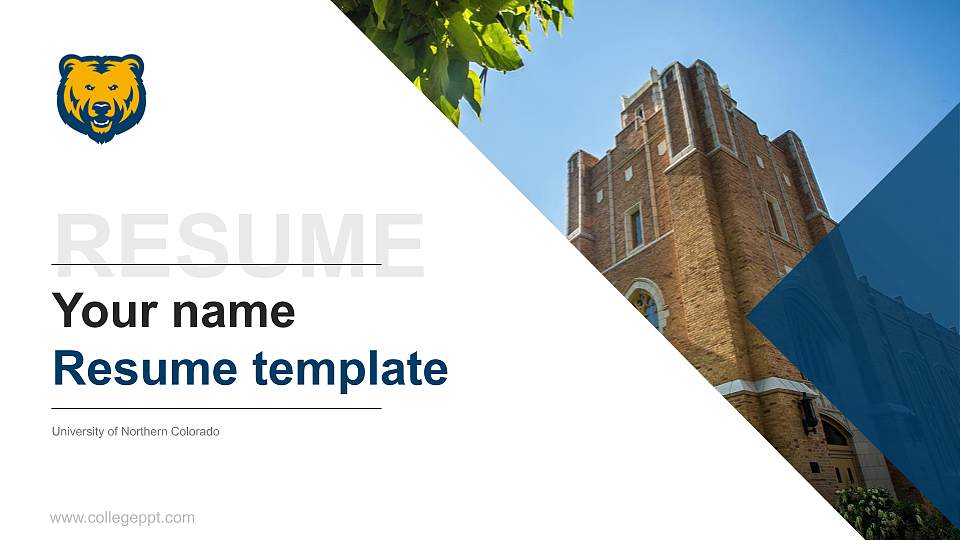 University of Northern Colorado Resume PPT Template16:9 ratio PPT effect preview image