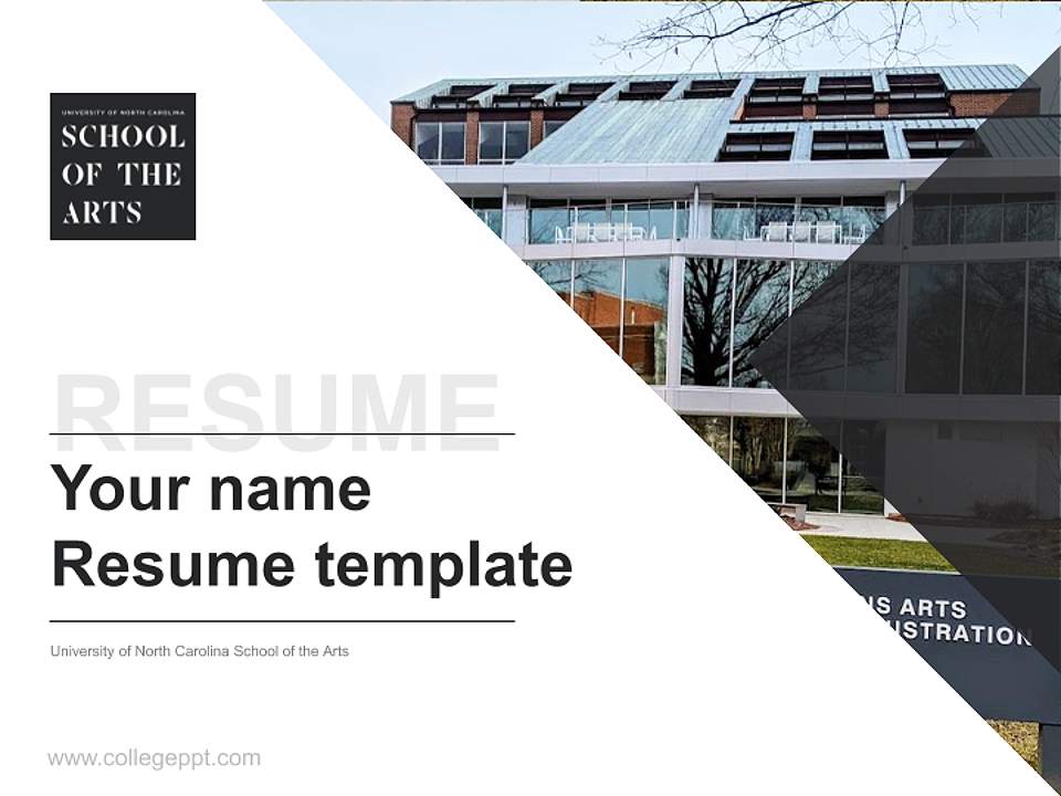 University of North Carolina School of the Arts Resume PPT Template4:3 ratio PPT effect preview image5