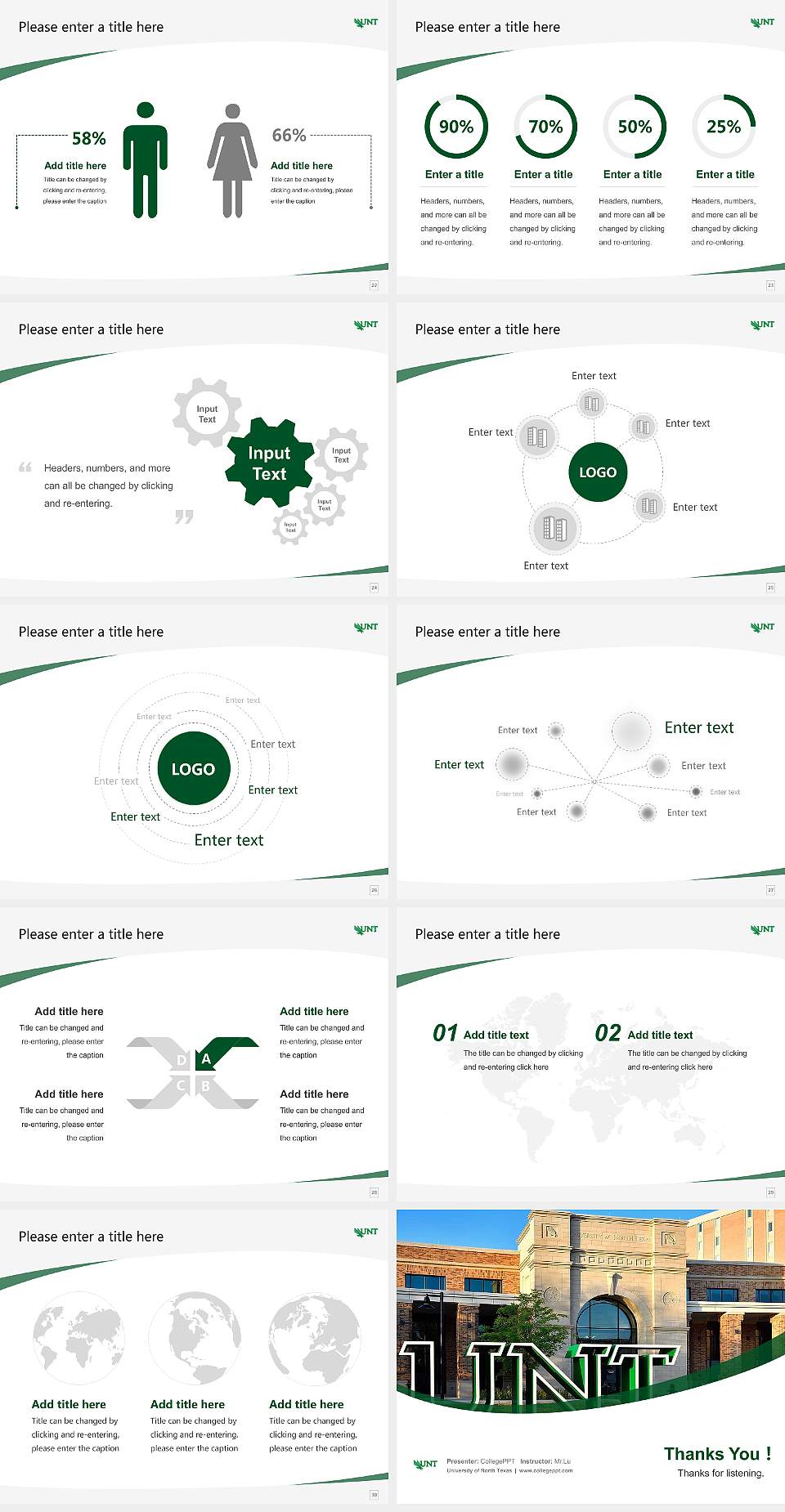 University of North Texas Course/Courseware Creation PPT Template4:3 ratio PPT effect preview image4