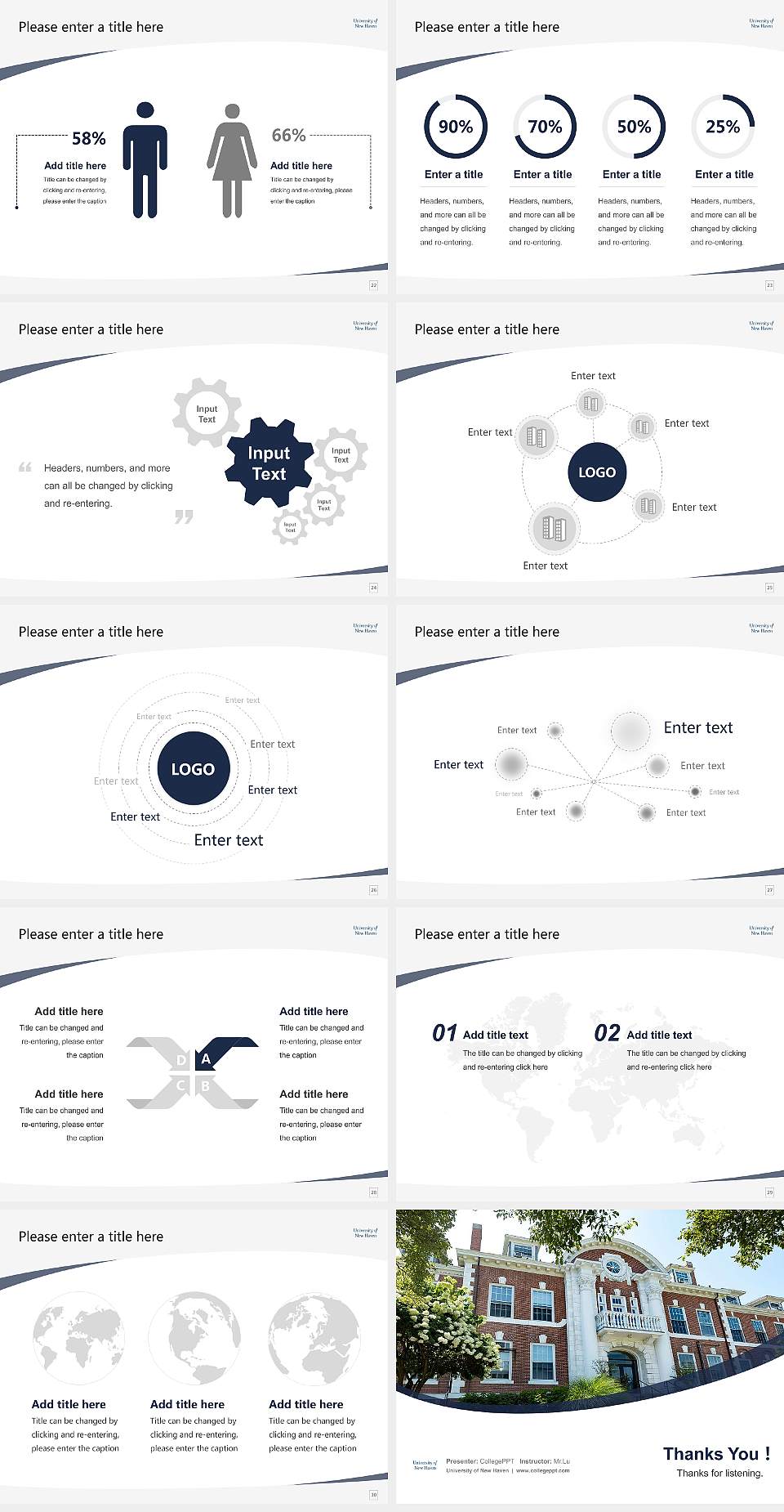 University of New Haven Course/Courseware Creation PPT Template4:3 ratio PPT effect preview image4